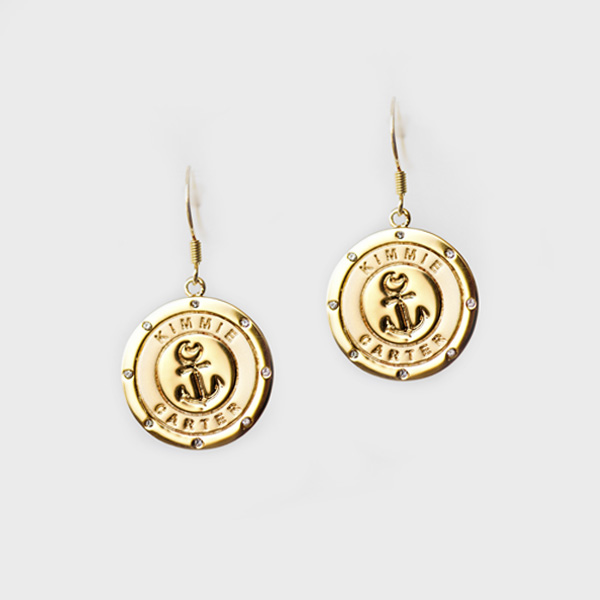 KC coin hook earrings gold | Kimmie Carter
