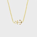 KC Tiny Sideway Anchor Necklace Gold | A111G