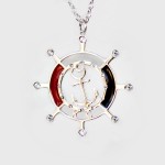 KC Helm Wheel Necklace Silver | A113S